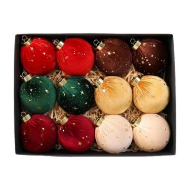 Imagem de Lilihuimaoyi Enfeites de Natal em Veludo, Pingentes de Bola de 8 Cm (3,15 Polegadas), Leves E Portáteis, para Decorar O Natal, Festas E Muito Mais, 12 Peças 6 Cores, Tamanho real
