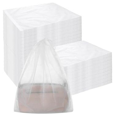 Imagem de Dimeho 100 peças de sacos de poeira para bolsas, sacos com cordão, capas descartáveis de armazenamento não tecido, bolsa respirável, capa protetora contra poeira, organizador para sapatos, botas