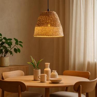 Imagem de Pendente Luminária Artesanal Bambu Rustico Sofisticado Teto Nusa - gmh