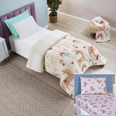 Imagem de Kit Coberdrom + Jogo de Cama Bouti Kids Solteiro 03 Peças 100% Poliést