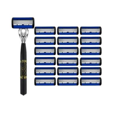 Imagem de Navalha Manual Unissex Com 1 Cabo E 18 Lâminas, Cabeça De Barbeador Su