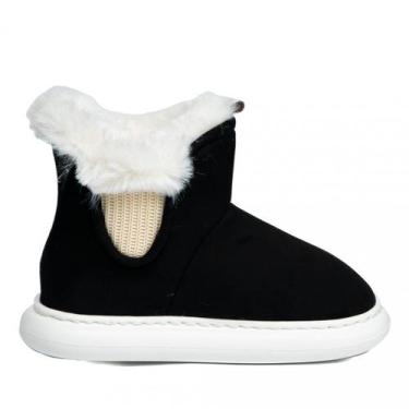 Imagem de Pantufa Bota Feminina Flowfa Emma, Preto, 37/38