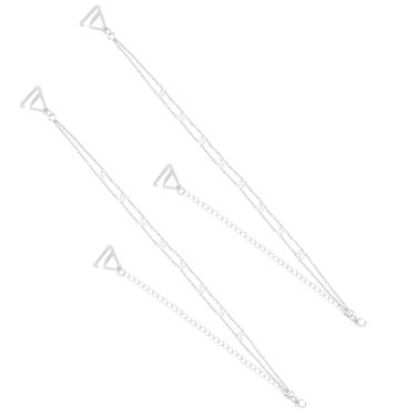 Imagem de 2un Alças Sutiã Pérolas e Strass, Correntes Ombro Decorativas Brilhantes Ajustáveis para Mulheres Vestido Noiva Lingerie Roupa Íntima Noiva Joias (Prata)