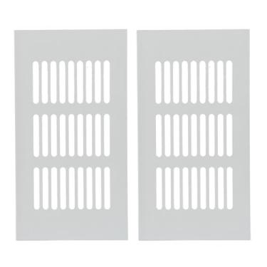 Imagem de Chiffonade 2 peças de grade de ventilação de liga de alumínio branca exaustão parede lateral tampa de ventilação montagem no teto tampa da grade de ventilação (80 * 150 mm)