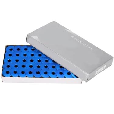 Imagem de 100 unidades de bobinas de máquina de costura peças de reposição de alumínio de alta qualidade para carros planos e máquinas de costura de bordado amarelo bronze azul verde (Azul)