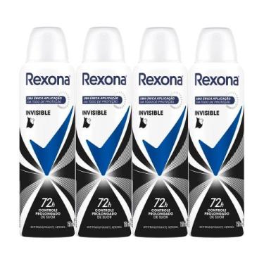 Imagem de Kit Desodorante Aerosol Rexona Feminino Invisible 150ml - 4 Unidades