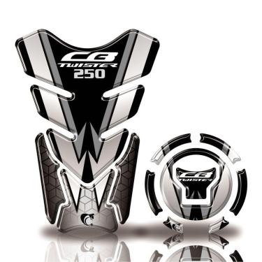 Imagem de Kit Protetor Tanque Adesivo Moto Honda Twister Acima 2018 Preta Preto