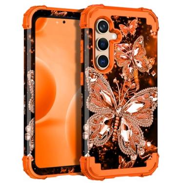 Imagem de Miqala Capa para Galaxy S24 5G, que brilha no escuro, três camadas, resistente, à prova de choque, proteção total de plástico rígido + capa protetora de silicone macio para Samsung Galaxy S24 de 6,2