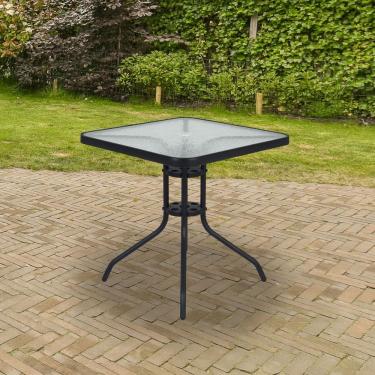 Imagem de Mesa para Jardim com Tampo de Vidro Quadrada Petropolis Bel