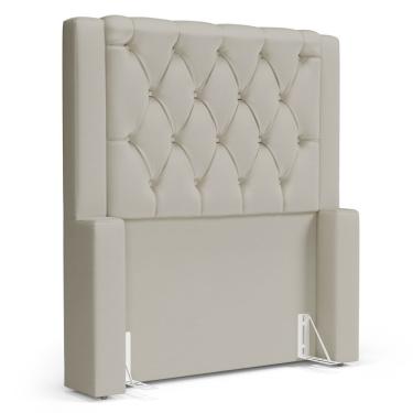 Imagem de Cabeceira Atena Para Cama Box Solteiro 90cm Capitonê Com Frame Sintético Bege - Abmaza