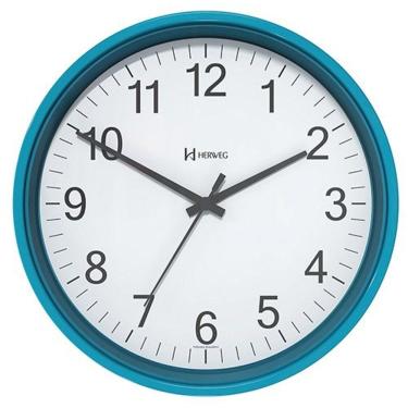 Imagem de Relógio De Parede Preto 22 Cm Herweg Tictac 6101 Azul - Azul