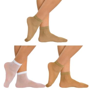 Imagem de Kit 3 Pares de Meias Soquete Selene Fio 15 Feminina