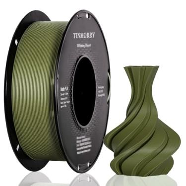 Imagem de TINMORRY Filamento PLA fosco de 1,75 mm, filamento de impressora 3D de superfície fosca, compatível com impressoras 3D Bambu Lab FDM, carretel de 1 kg (1 kg), verde-oliva fosco