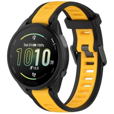 Imagem de Pulseira de silicone compatível com Garmin Forerunner 165, pulseiras de substituição de silicone de 20 mm de largura para Garmin Vivoactive 3/Vivoactive 5/Forerunner 55, 245, 645 Music Smartwatch