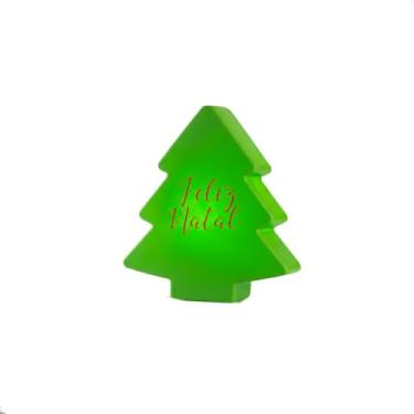 Imagem de Luminária Árvore Natalina Merry Christmas Verde – Luz LED Decorativa para Decoração de Natal