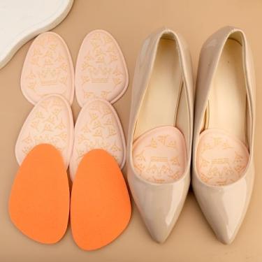 Imagem de 1 par de almofadas femininas de salto alto antiderrapante para o antepé, meia palmilha, enchimentos para cuidados com os pés 7,3 x 12 cm