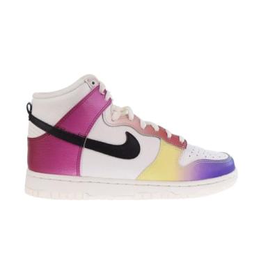 Imagem de Nike Dunk High Tênis feminino gradiente multicolorido, Summit Branco/Team Red/Gym Red/Black, 34