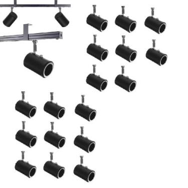 Imagem de Kit 17 Spot Trilho Perfilado Eletro calha Par20 Bulbo OL8 - Hiperlight