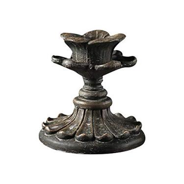 Imagem de Castiçal antigo castiçal de resina castiçal francês suporte de vela arandela nostálgico decoração de mesa decoração de casa (tamanho: 6,516 cm) (8 * 8,5 cm)