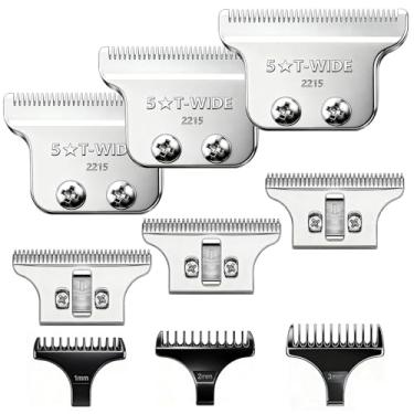 Imagem de Lâminas largas ajustáveis de substituição 2215 compatíveis com Wahl 5 Star Serise Detailer Li Trimmer 8081 e 8171 modelos (prata (3 peças))
