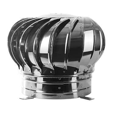 Imagem de ZDJZMGZ Capa giratória de chaminé, ventilador de teto, capa de chaminé multiuso, 15 cm, 20 cm, 30 cm, aço inoxidável 304, impermeável e à prova de ferrugem, tampa giratória para dutos de ventilação