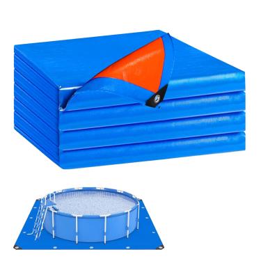 Imagem de Almofada de forro de piscina - Almofada de piso de piscina dobrável - Forro de dupla face de de cobertura resistente para pátio, passarela, quintal, acampamento, jardim, paisagismo, deck à beira