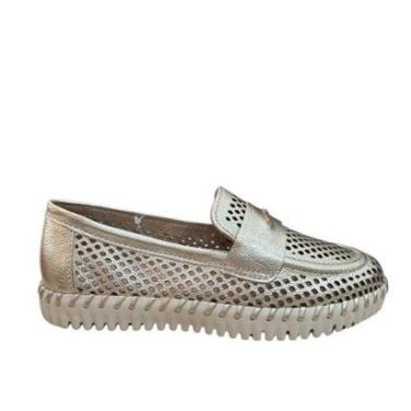 Imagem de Mocassim Bottero Feminino Couro Liso Conforto 374104 Dourado-Feminino