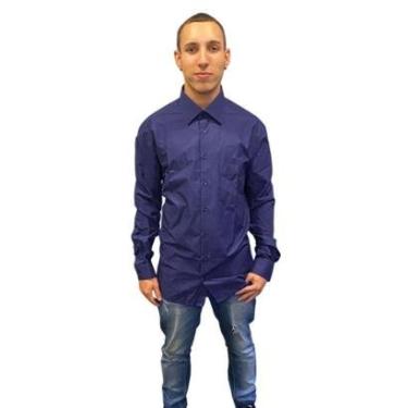 Imagem de Camisa Masculina Dudalina Tricoline Azul-Masculino