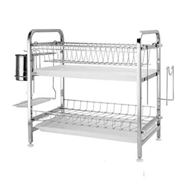 Imagem de BSNANCA Escorredor de pratos com suporte de talheres de aço inoxidável 304 (60 x 28 x 43 cm) ()