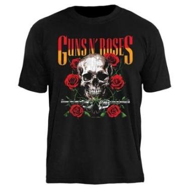 Imagem de Camiseta de Banda Guns N Roses Stamp em Algodão Manga Curta-Unissex