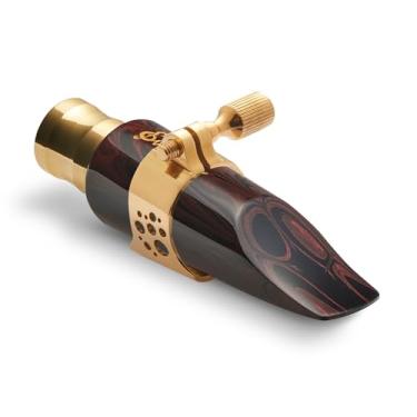 Imagem de BOQUILHA EVER-TON PARA SAX ALTO FULL POP HARD RUBBER BLACK 7 COM BRAÇADEIRA DE METAL USINADA