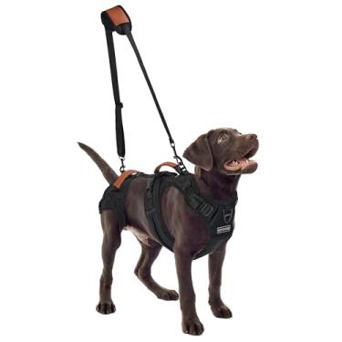 Imagem de Peitoral para cães de corpo inteiro com alça para levantamento, suporte de perna frontal/traseira, design que evita atritos capazes de fazer xixi, arnês removível 2 em 1 para cães idosos com