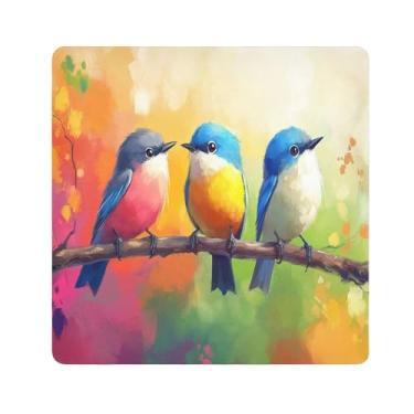 Imagem de SEHANY Saco de maquiagem de pano autoadesivo colorido flores primavera pássaro mágico protetor portátil para lente de câmera envoltório cosmético, bolsa de maquiagem aberta para mulheres, itens