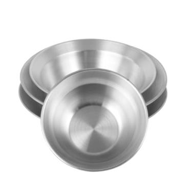 Imagem de 4 Pieces Stainless Steel Bowl and Plate Set Dinnerware Container Outdoor Tableware for Party Hiking Backpacking Beach Outdoor
