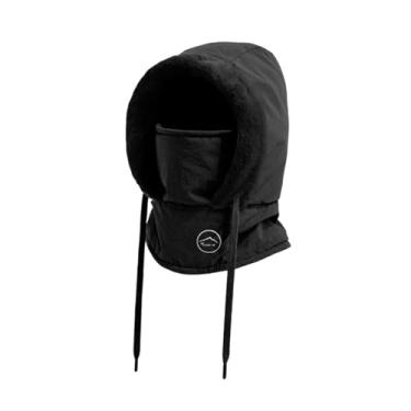 Imagem de Vaveren Gorro/Máscara de Esqui com Capuz, Protetor de Pescoço, Gorro Grosso e Quente, Cachecol/Balaclava para Ciclismo, Motociclismo, Escalada e Caminhadas, Adultos Negros