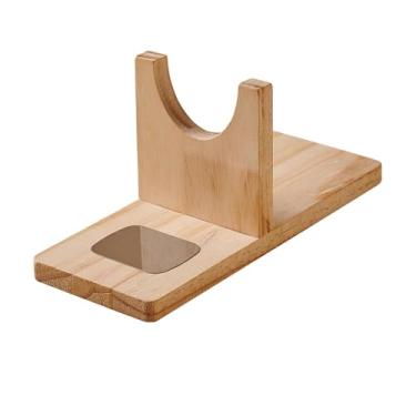 Imagem de Fancyes Suporte para ferramenta de cola quente, organizador de madeira, base dispensadora de cola derretida para mesa, S