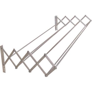 Imagem de Varal de Parede Sanfonado Alumínio 1m Botafogo - Prata