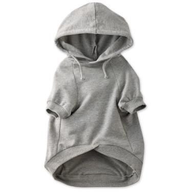 Imagem de Pet Passion Rocky – The Orginal Camiseta leve com capuz 100% algodão orgânico para cães pequenos, médios e grandes, cinza mesclado original, GG (25-36 kg)