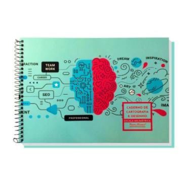 Imagem de  Caderno de Desenho Milimetrado Capa Dura 60 Folhas - Pauta Branca