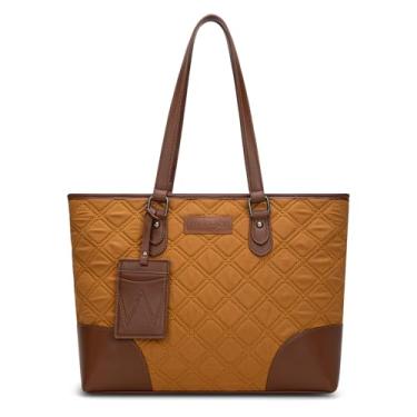 Imagem de Bolsa feminina Wrangler Puffer casual média acolchoada bolsa de ombro para trabalho escola bolsa marrom WG391-2002BR