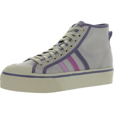 Imagem de adidas Originals Tênis feminino Nizza Platform Mid, Quase rosa, giz lilás e branco, 9