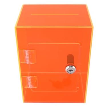 Imagem de Phefop Cofrinho Transparente, Material Acrílico, Pote para Guardar Moedas que Pode Ser Aberto Com 2 Chaves, Ideal para Adultos e Crianças (Estilo 1)