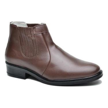 Imagem de Bota Botina Masculina Chelsea Couro Elástico Conforto Casual-Masculino