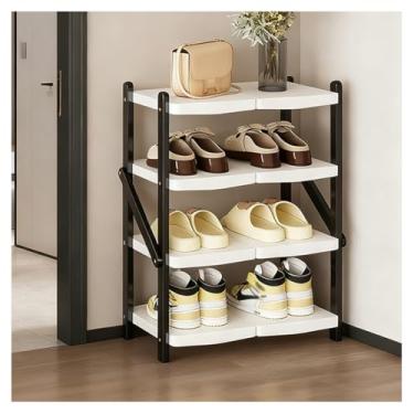 Imagem de SPXMQSS Organizador de sapateira, prateleira de sapatos de 3/4/5 andares, sem necessidade de montagem para entrada, armário, corredor, 4 níveis 50 x 25 x 56 cm