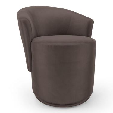 Imagem de Poltrona Orgânica Living Mavi Fixa Veludo Marrom - Desk Design