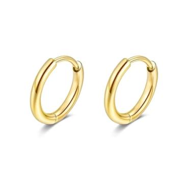 Imagem de Conjunto de brincos hipoalergênicos de aço cirúrgico para orelhas sensíveis, leves, pequenos, brincos de argola de aço inoxidável 20G, opala e pérola, zircônia cúbica, costas planas para mulheres e