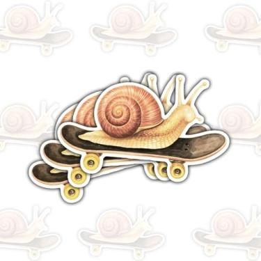 Imagem de 3 peças de adesivos de caracol de skate, fofos adesivos de vinil de animais engraçados para laptop, caderno, diário, garrafa de água, para-choque de carro, presente para adolescentes, estudantes
