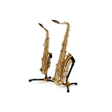 Imagem de Suporte Duplo para Sax Alto Tenor DOBRÁVEL Hercules Ds537b 8275