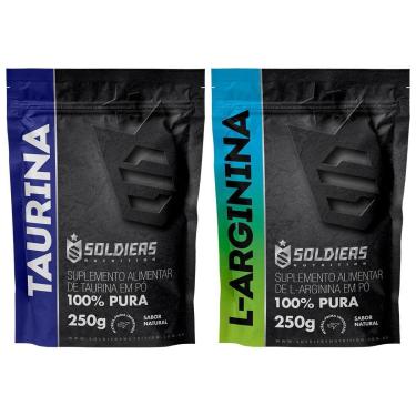 Imagem de Kit: Arginina 250g + Taurina 250g - 100% Puro Importado - Soldiers Nutrition-Unissex