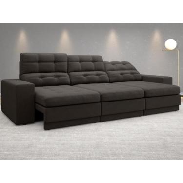 Imagem de Sofá 4 Lugares Net Jobim Assento Retrátil e Reclinável Chocolate 2,30m